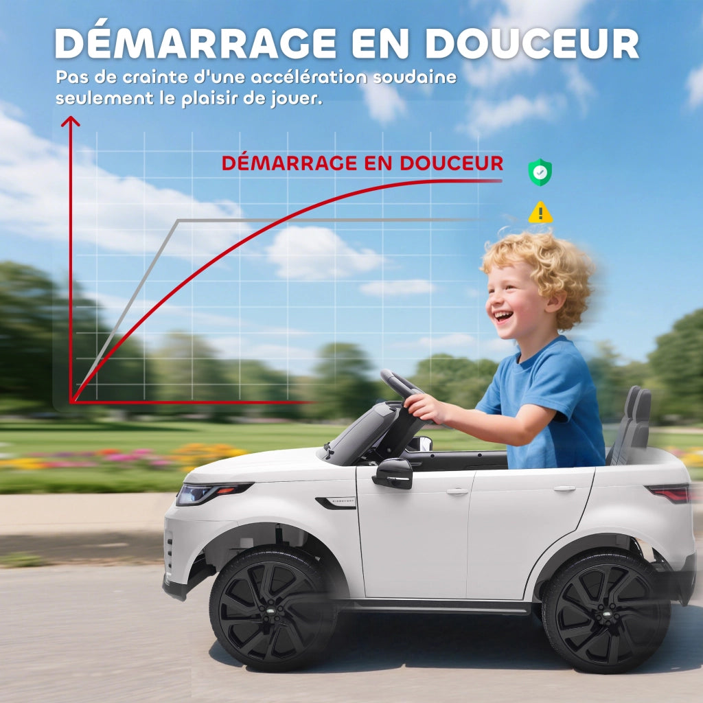 Auto elettrica per bambini Land Rover Discovery 12V telecomando 2.4G ¨C zephmum ¨C 105x68.5x58cm bianco