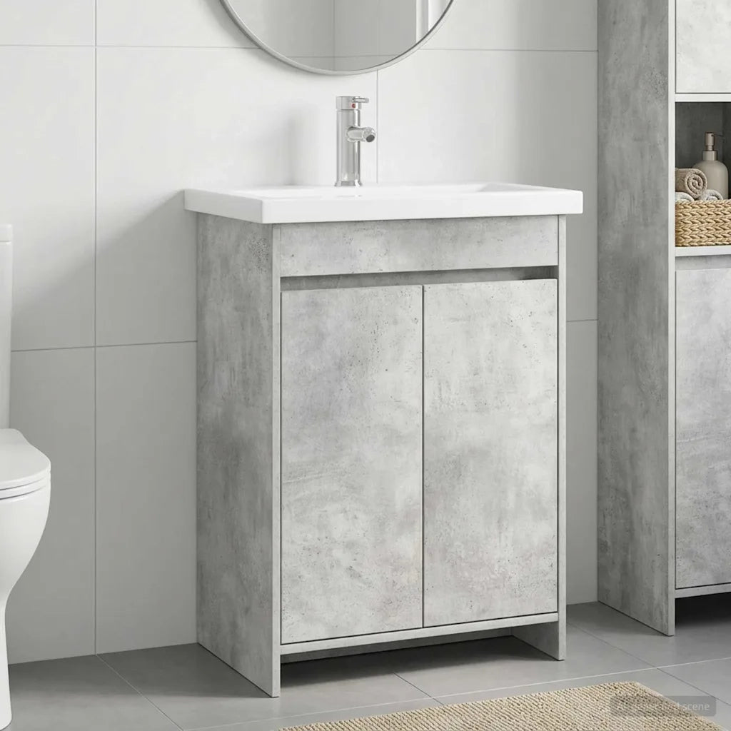 Set di mobili per il bagno Grigio Cemento 61 x 40 x 84,5 cm 3404277