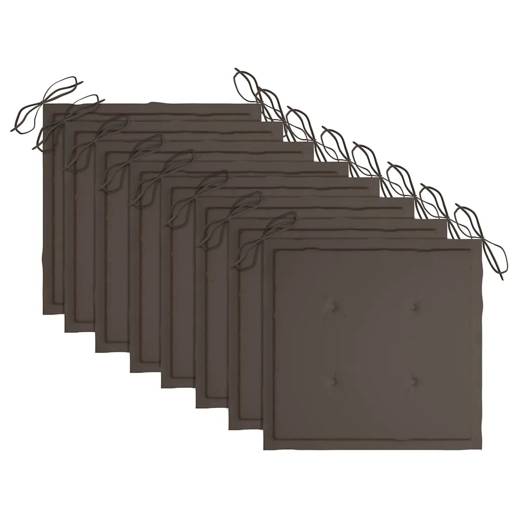 Sedie da Giardino Pieghevoli con Cuscini 8 pz Massello di Teak 3072785
