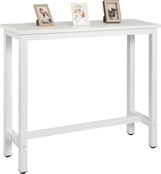 Tavolo da Bar - Tavolo Alto - Per Cucina e Bar - Tavoli da Bar - Tavoli - Superficie in MDF e Struttura in Metallo - 120 x 100 x 40 CM - Bianco