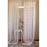 Tenda Ricamata con Lacci Shabby Chic Rosa Dentelle Blanc Mariclò