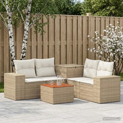 Set di divani 6 pz Beige e Bianco Crema 3447578