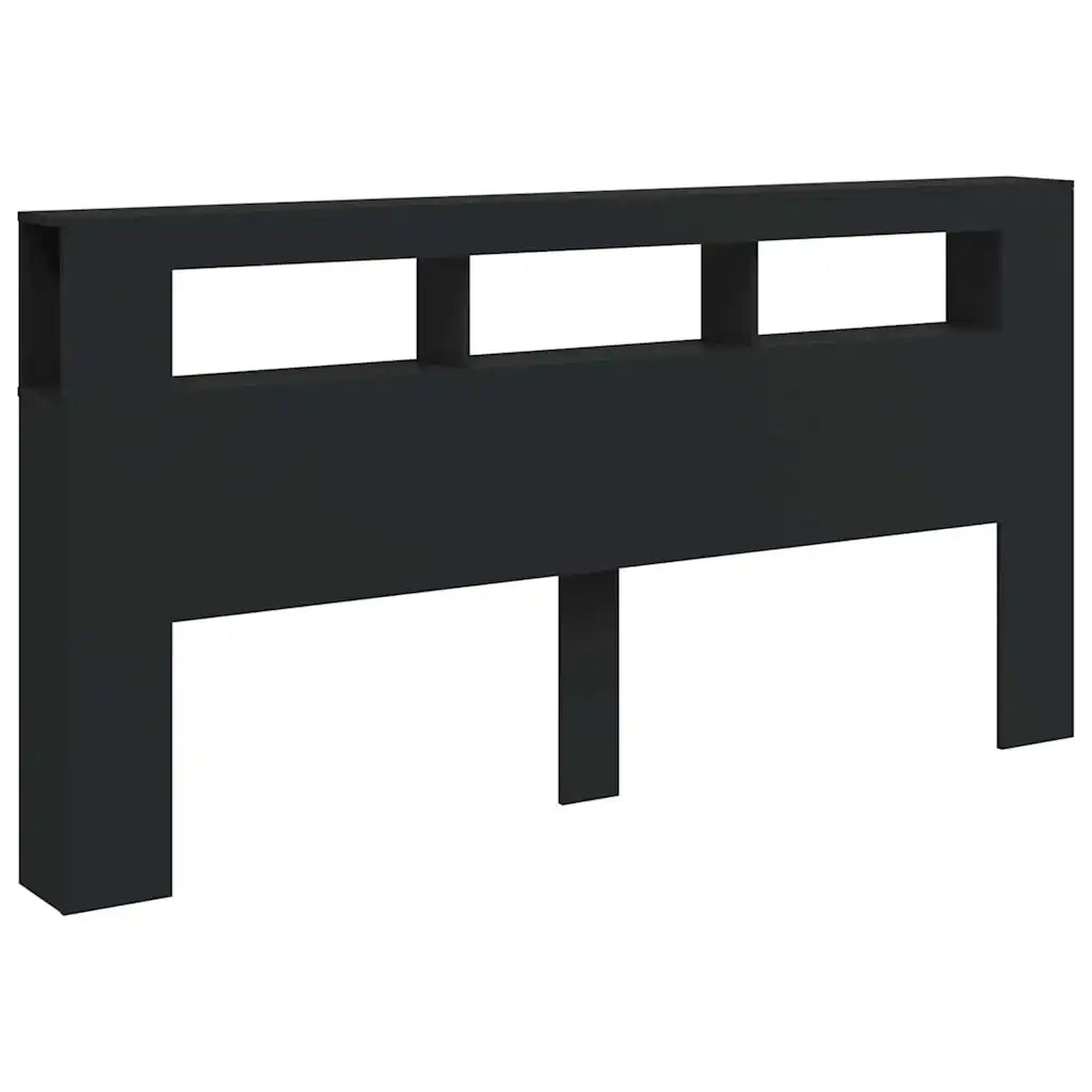 Testiera | Testata LED Nera 200x18,5x103,5 cm Legno Multistrato