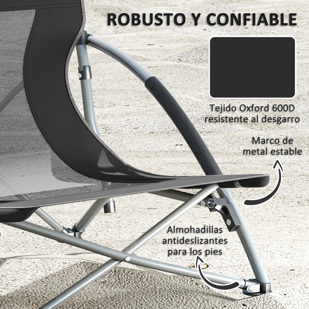 Sedia da giardino pieghevole ¨C zephmum ¨C 2 pezzi, nero, 58x55x62 cm