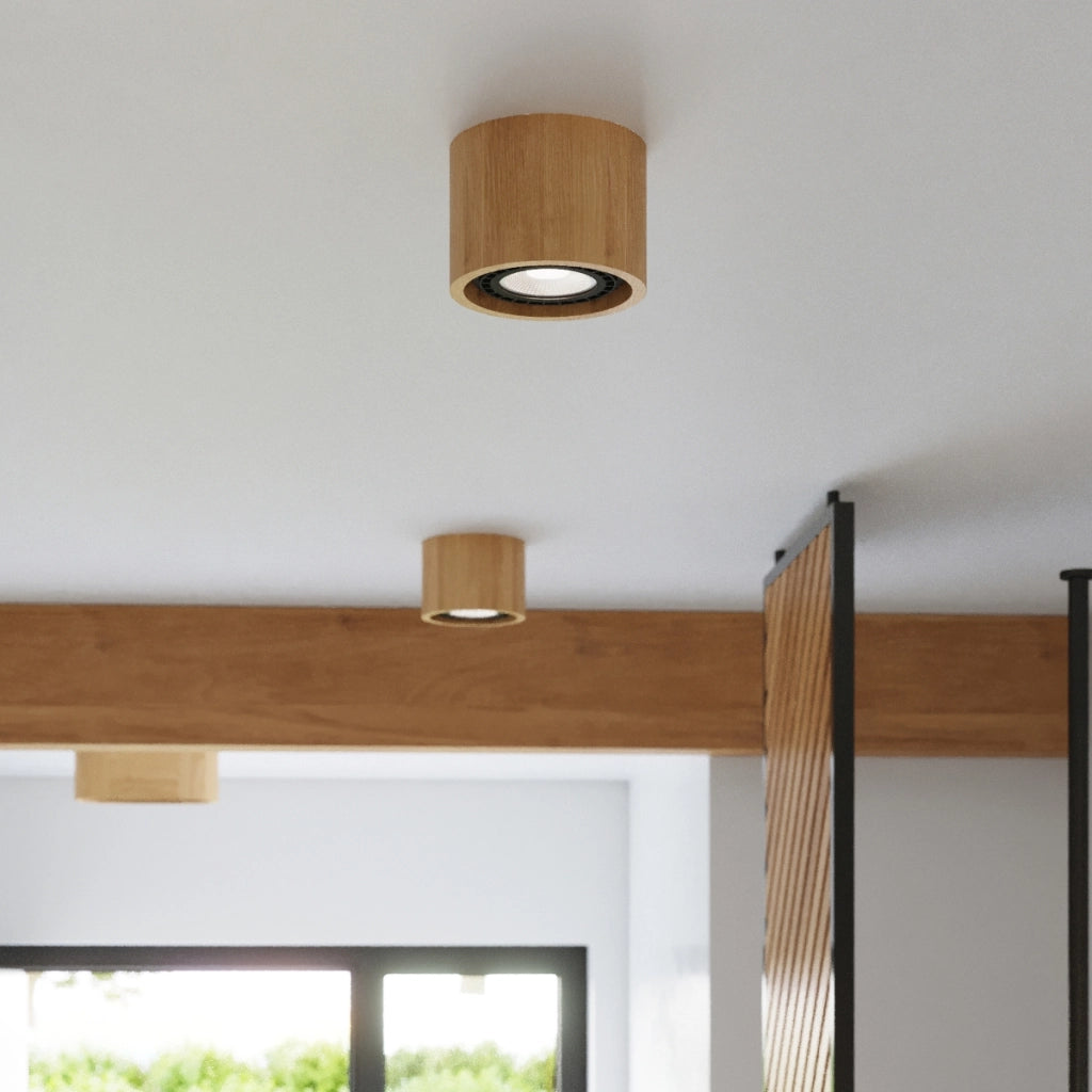 Lampada da soffitto Peach Puff Basic Series 2x10W LED in legno naturale scandinavo