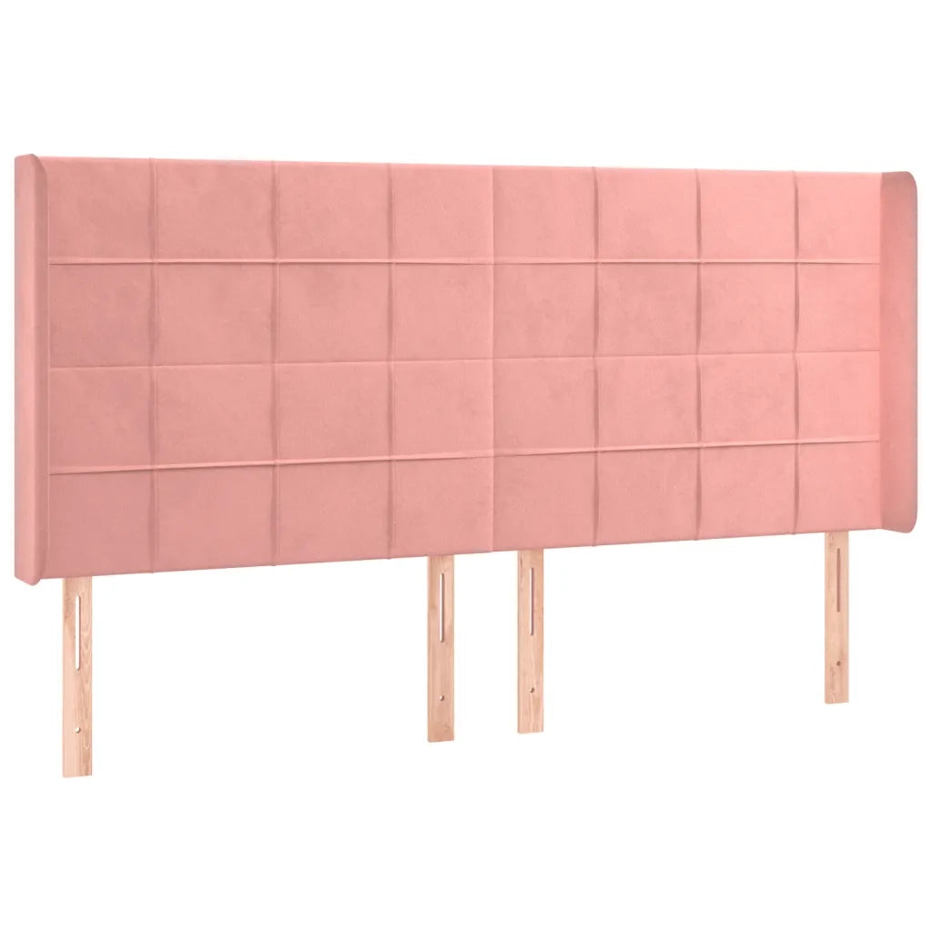 Testiera a LED rosa 183x16x118/128 cm in Velluto 3124113