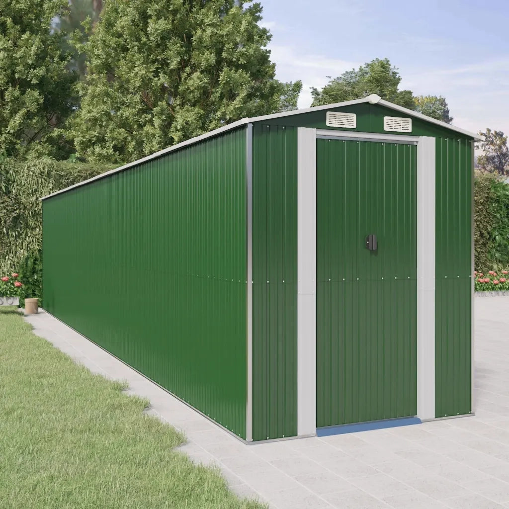 Capanno da Giardino Verde 192x938x223 cm Acciaio Zincato cod mxl 65884
