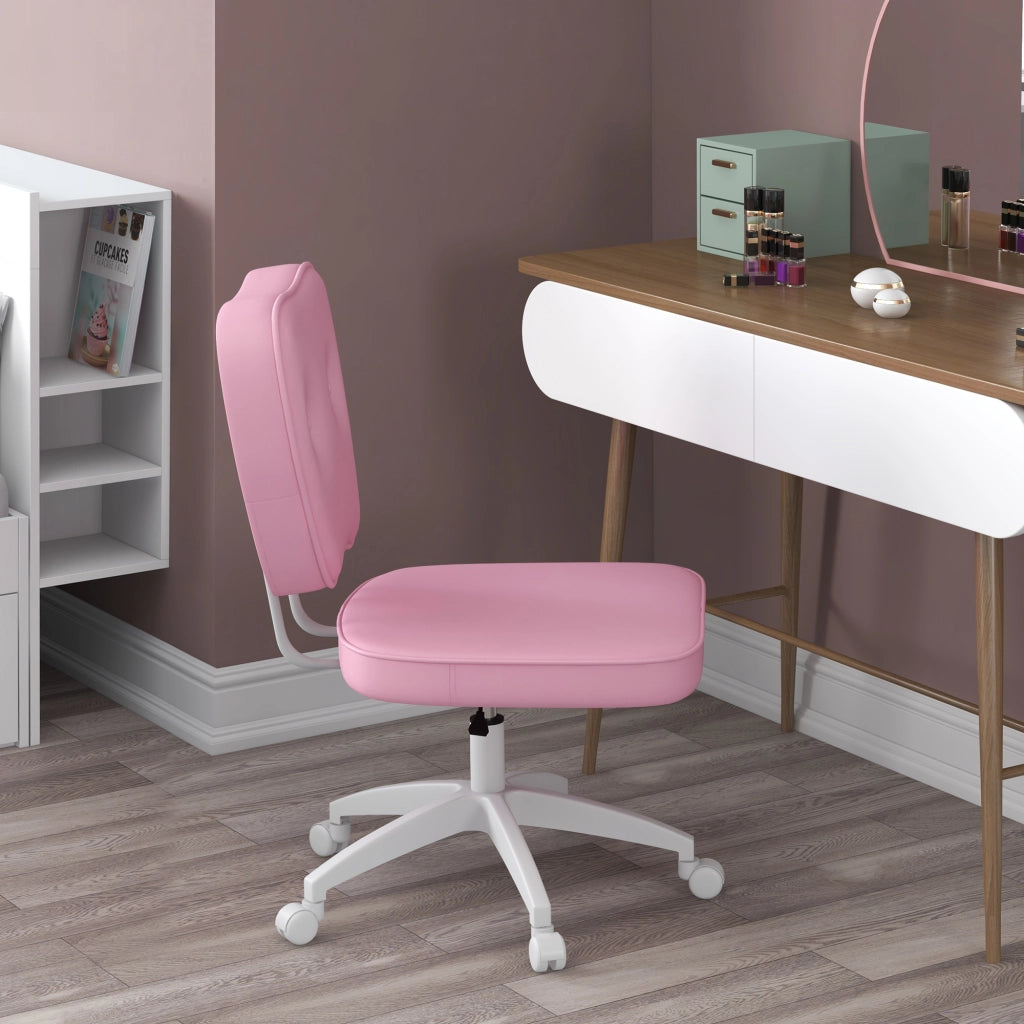 Sedia da ufficio senza braccioli ¨C Zephmum ¨C Rosa 46x59x82-92cm