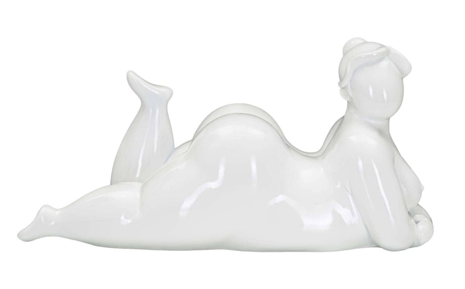 Statua Donnina Yoga Relax 32x16x16 cm in Poliresina Bianco