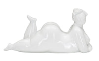 Statua Donnina Yoga Relax 32x16x16 cm in Poliresina Bianco