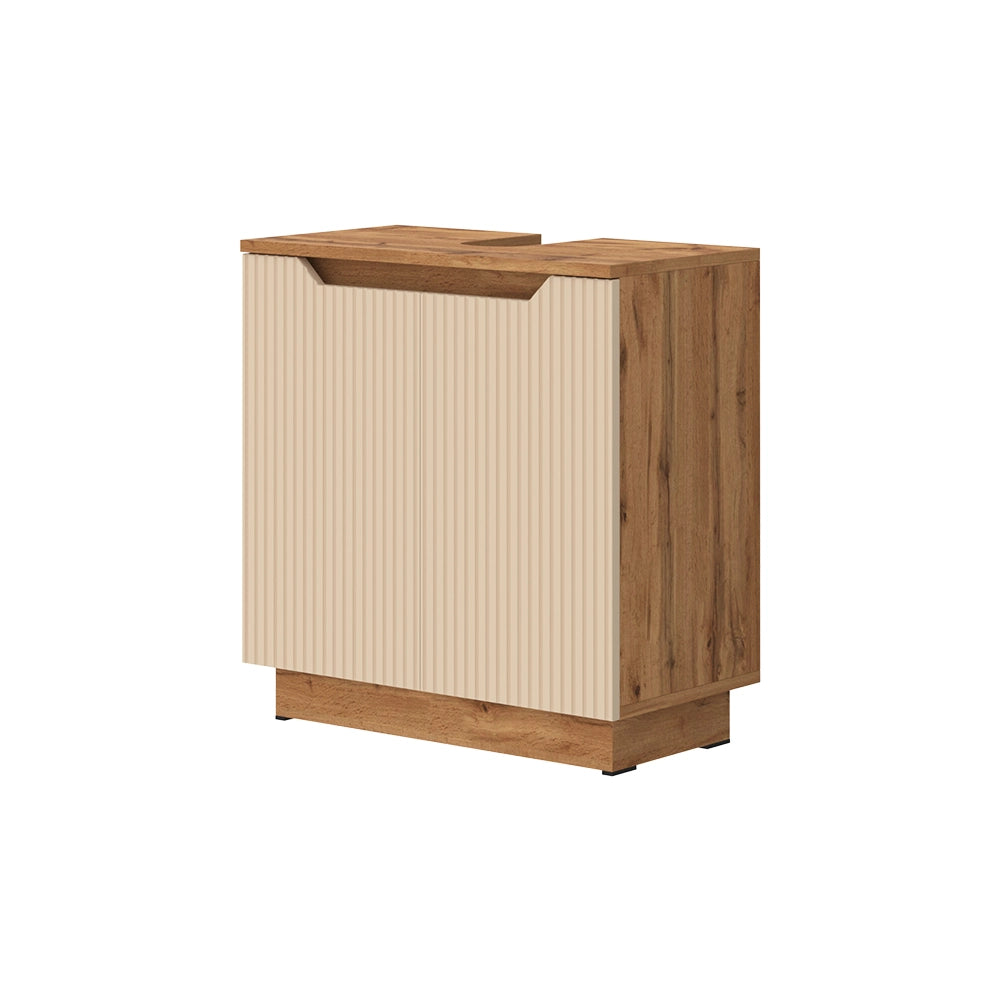 Vicco Mobile sottolavabo per bagno Rovere/cashmere a righe 59.8 x 62.1 cm con 2 porte