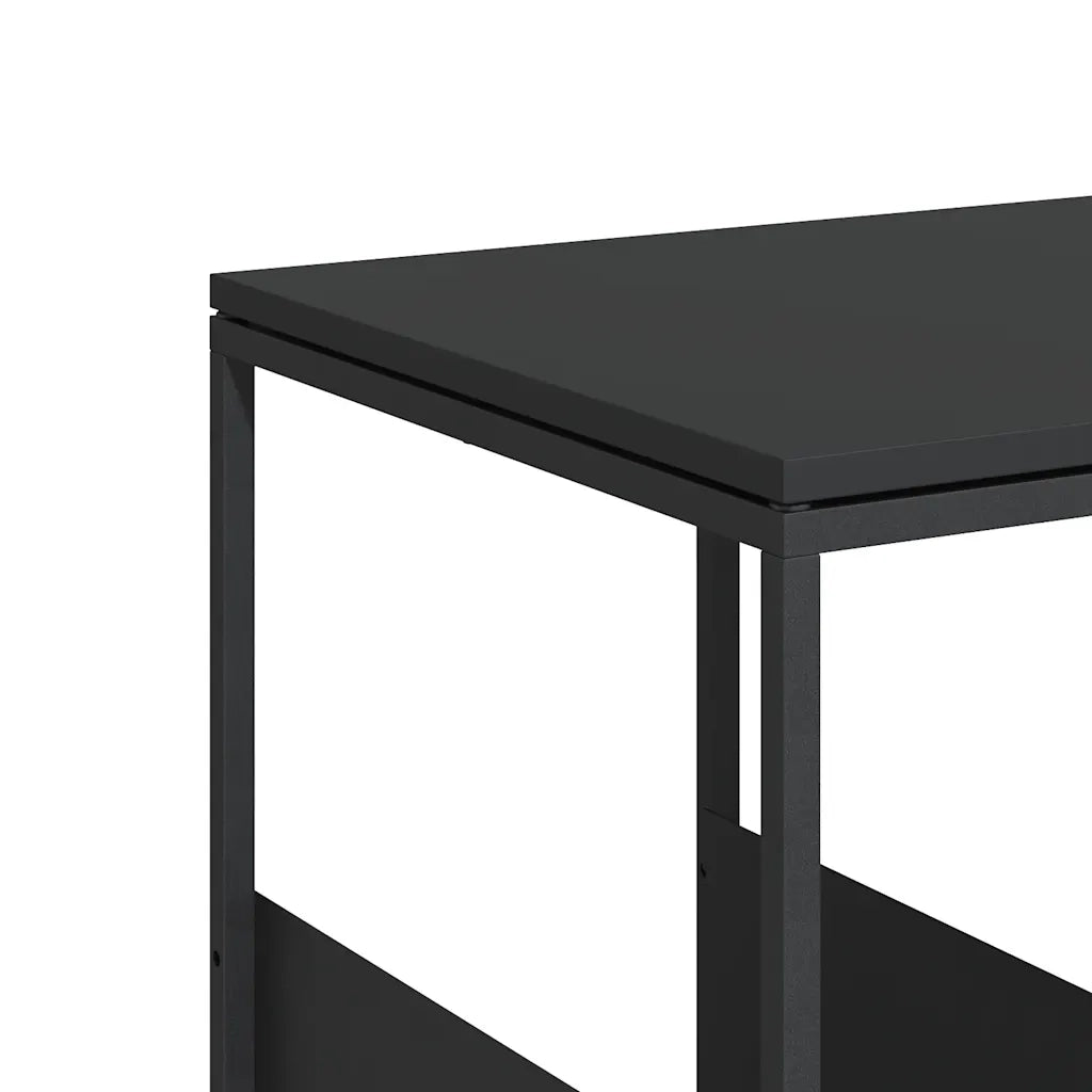 Tavolino Nero 55x36x59,5 cm Legno Multistrato 343105