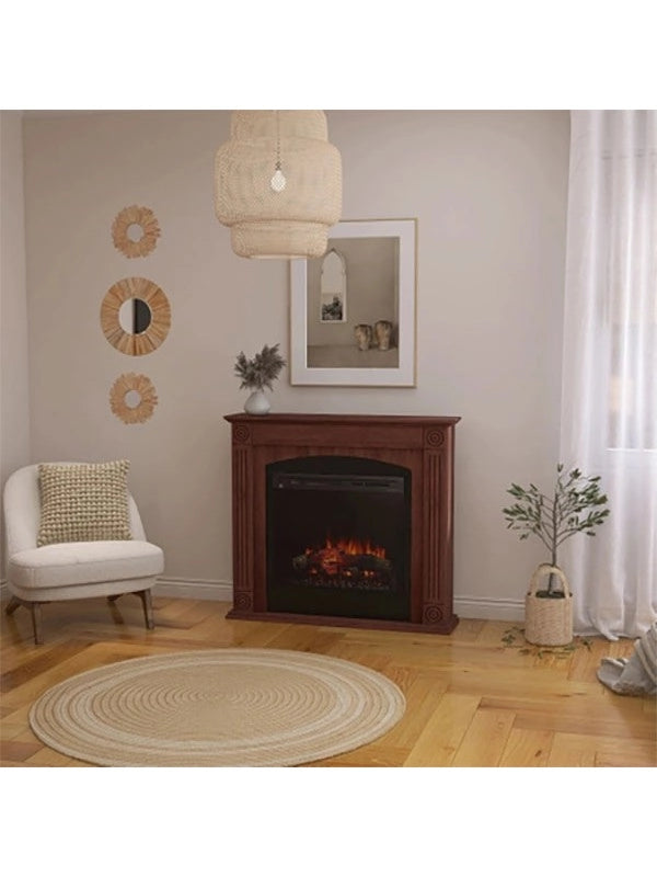 Caminetto elettrico da pavimento a libera installazione a LED  - Rovere - 107 x 101 x 30 - 28" - CAVO