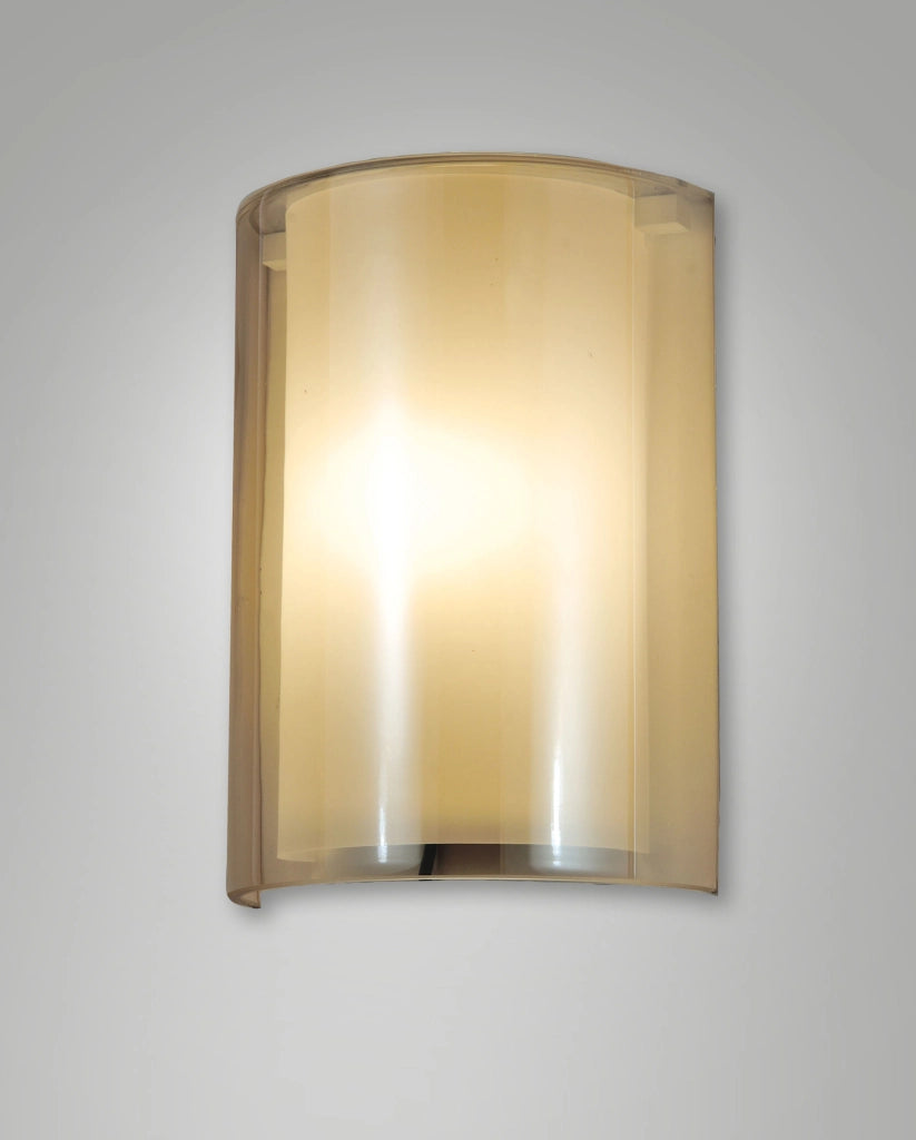 Lampada da Parete Maribel Ambra, Struttura Metallo Vetro e Metacrilato, Attacco E27 40W, IP20, 23x11,5x32,5 cm - Maribel Illuminazione
