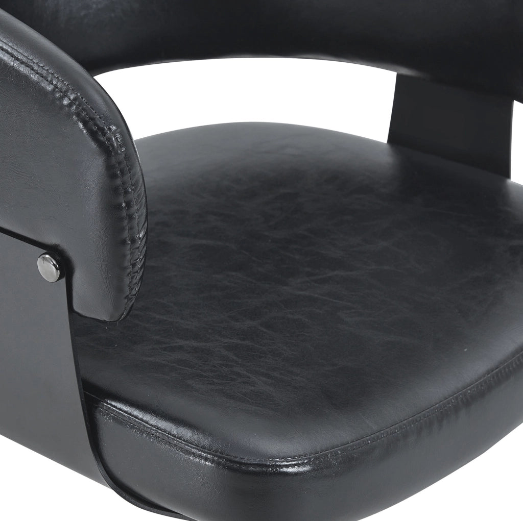 Sedia con braccioli e schienale diviso in PU nero