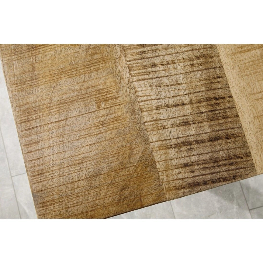 Tavolo da pranzo LODEN 160 cm – Piano in legno massello di mango e gambe in metallo nero