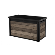 Baule da Giardino con Seduta Keter Deco 100G Walnut 380L - Effetto Legno 122,9x62,1x70,6 - Keter