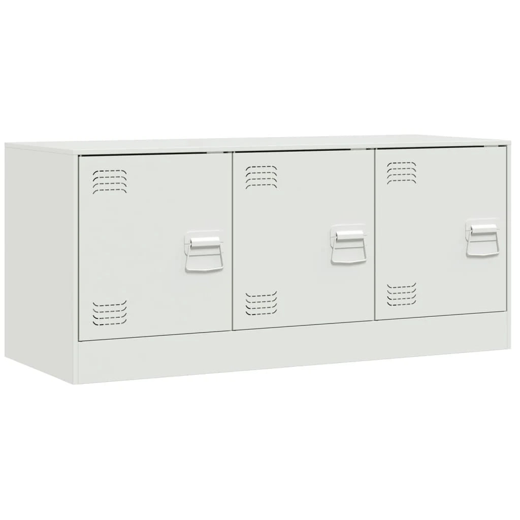 Mobile TV multimediale mensola TV credenza TV sala da pranzo soggiorno camera da letto 99 x 39 x 44 cm acciaio bianco 02_0026368