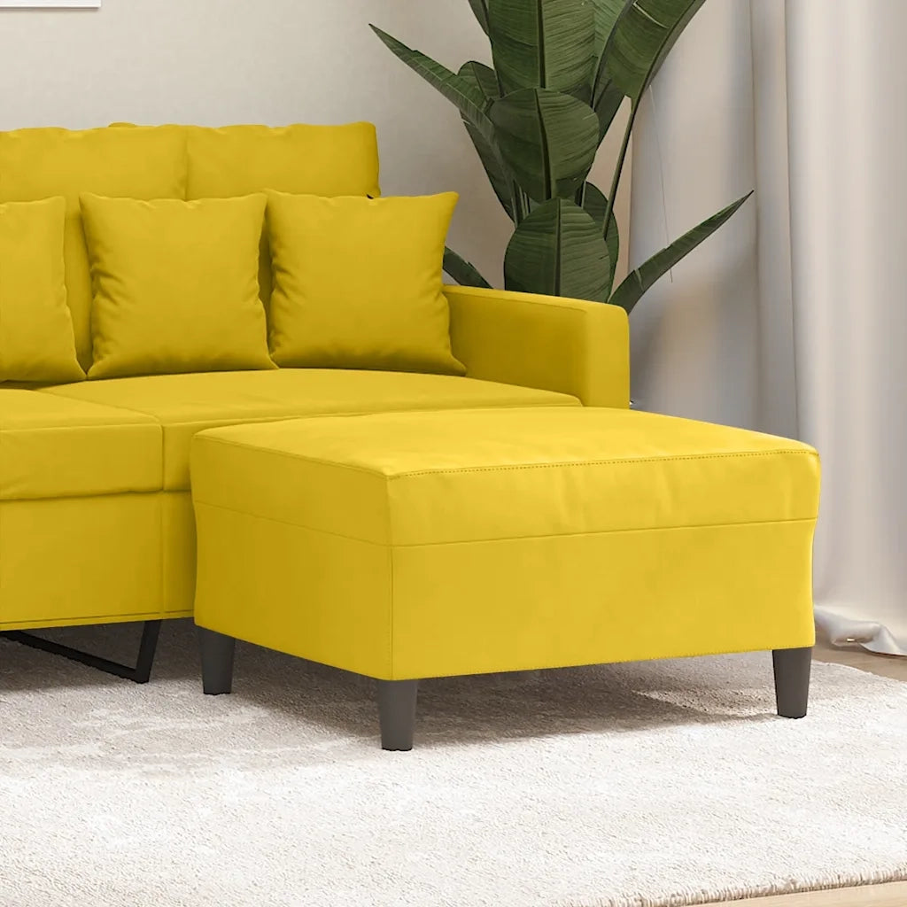 Poggiapiedi giallo 70x55x41 cm in Velluto cod mxl 69165