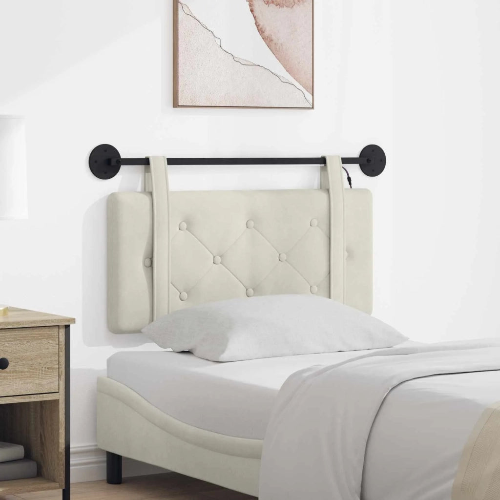 Testiera sospesa Con luce LED Crema Velluto