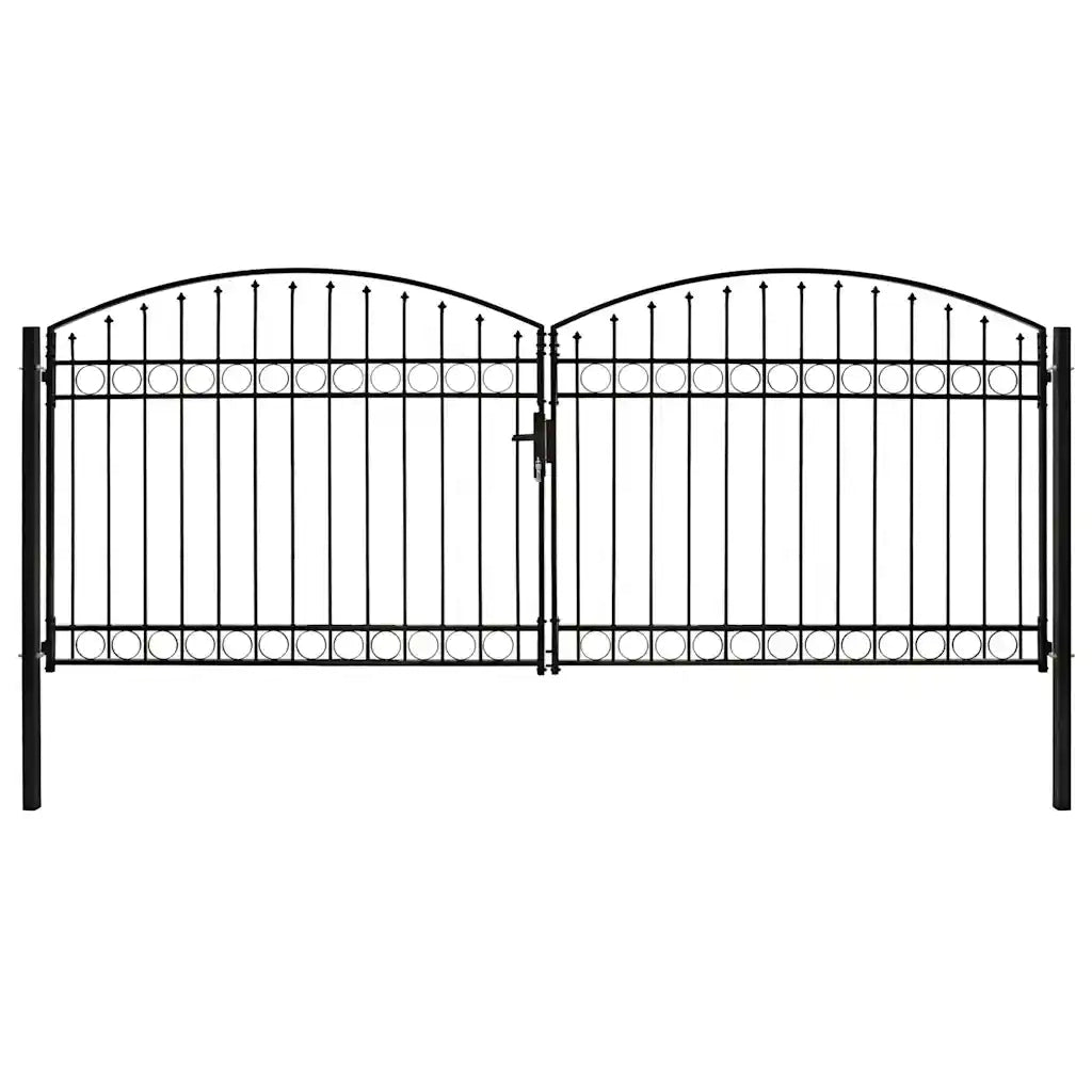 Cancello recinzione ASSEN doppia anta arco superiore 400x175 cm 143095