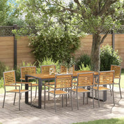 Set da Pranzo per Giardino 9 pcs Grigio e Marrone polyrattan 3365488