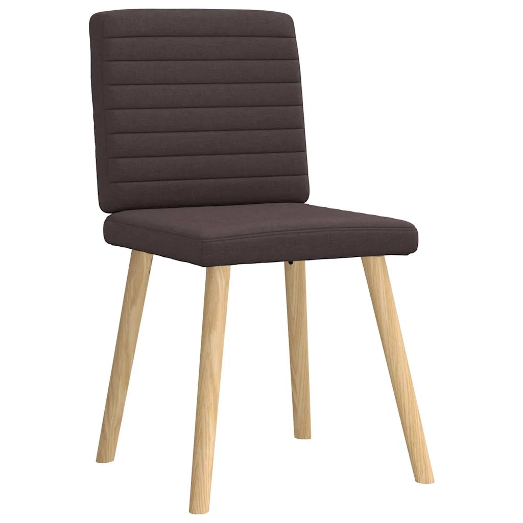 vidaXL Sedie da Pranzo 4 pz Marrone Scuro in Tessuto