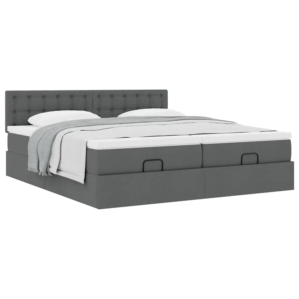 Struttura Letto Pouf con Materassi 180x200 cm in Tessuto 3312037