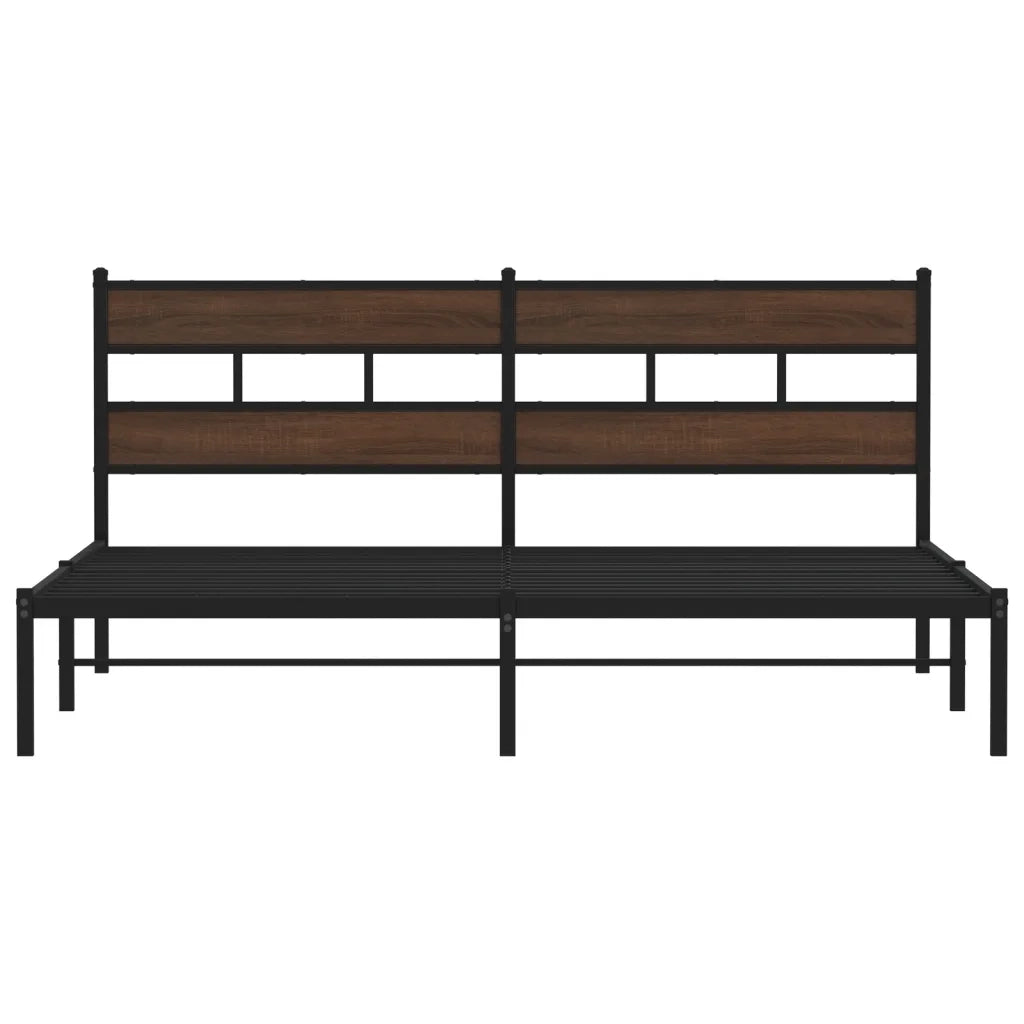 Giroletto senza Materasso con Testiera Rovere Marrone 183x213cm