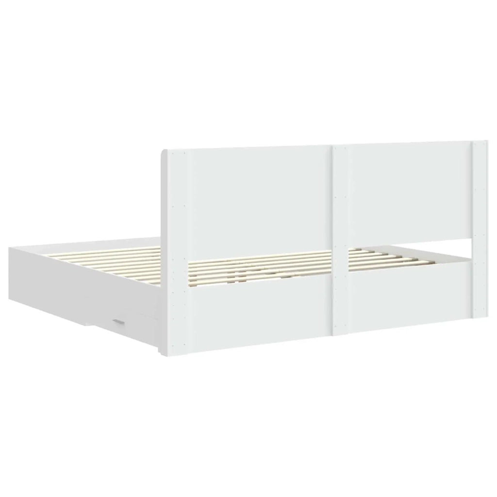 Struttura del letto con stoccaggio e testata Bianco 3414079