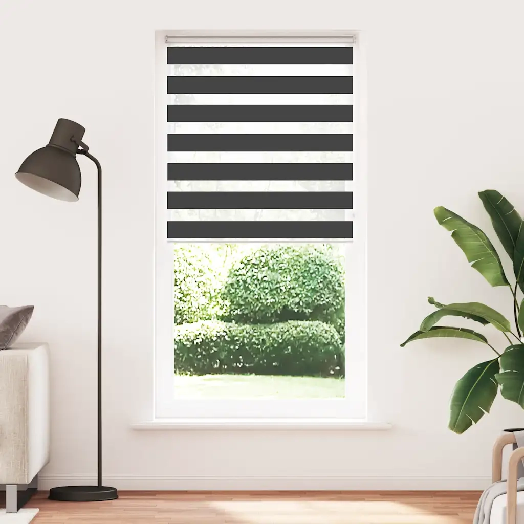 Tenda a Rullo Zebra Nero Larghezza Tessuto 90,9 cm Poliestere