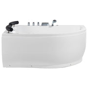 Vasca Idromassaggio Acrilico Bianco Luci LED Angolare versione destra 158 x 113 cm