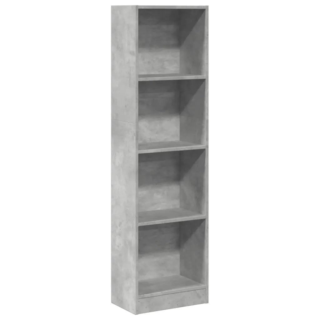 Libreria-Scaffale per Libri-Mobile di Stoccaggio Grigio Cemento 40x24x143 cm in Truciolato