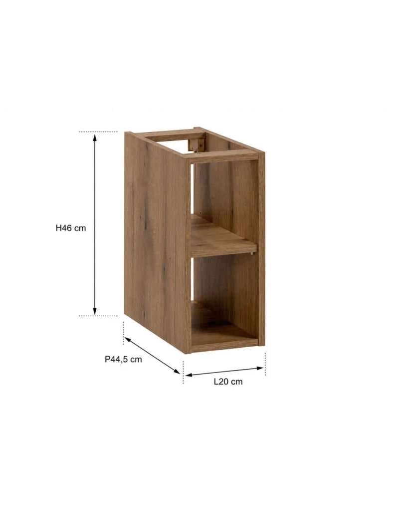 Mobile da parete aperto ICON – 20 cm – Rovere chiaro – Da appendere