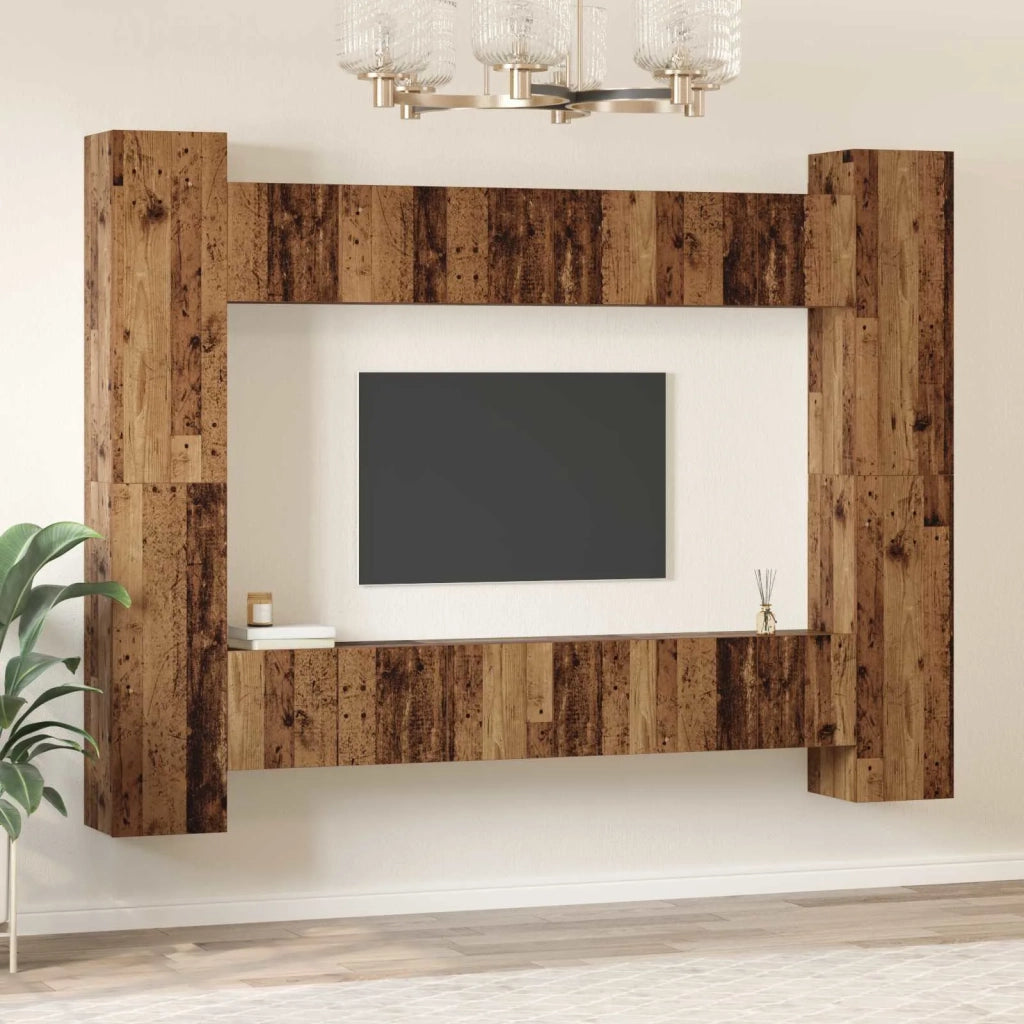 Set mobile TV 10 pcs Legno vecchio 30,5 x 30 x 90 cm 3393228