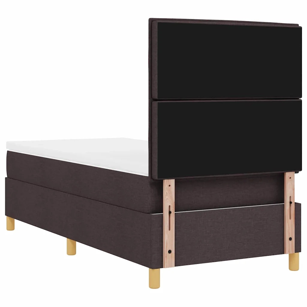 Letto a molle con materasso Marrone Scuro 80 x 200 cm Tessuto 3339500