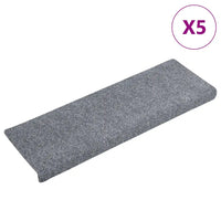 Tappetini per scale autoadesivi 5 pz 65x21x4 cm Grigio chiaro bordo rettangolare 149728
