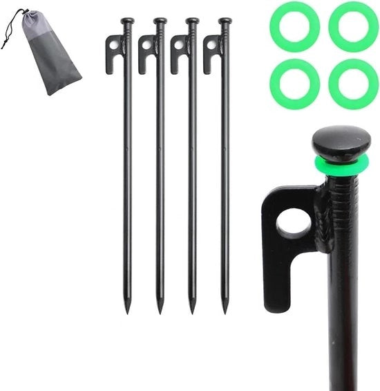 Penello da Terra - Penello da Campeggio - Tentharingen Stagne - Tenda da Campeggio - Installazione Facile - 30 cm - Nero