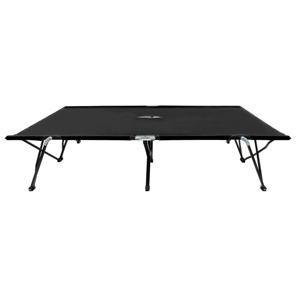 Letto da campeggio doppio pieghevole da esterno 2 posti in acciaio nero 02_0012791