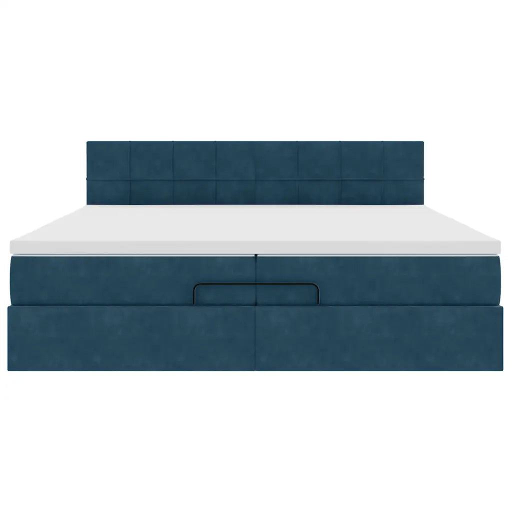 vidaXL Struttura Letto Pouf con Materasso 200x200 cm in Velluto