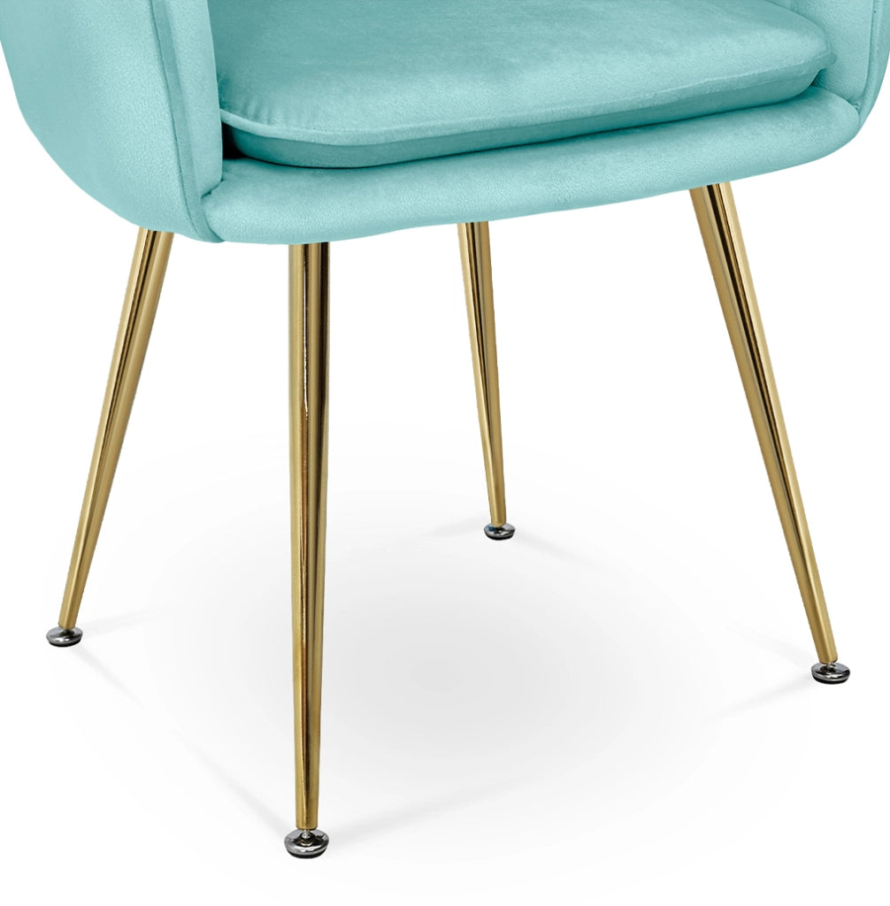 Sedia da pranzo in velluto verde tiffany poltroncina vintage - Celine - SDPL20CEPD