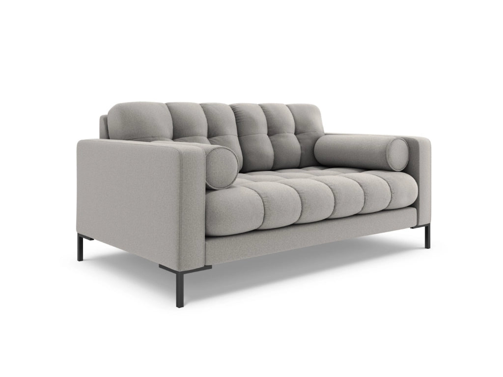 Cosmopolitan Design - Divano "Bali" 2 posti in tessuto strutturato grigio chiaro 