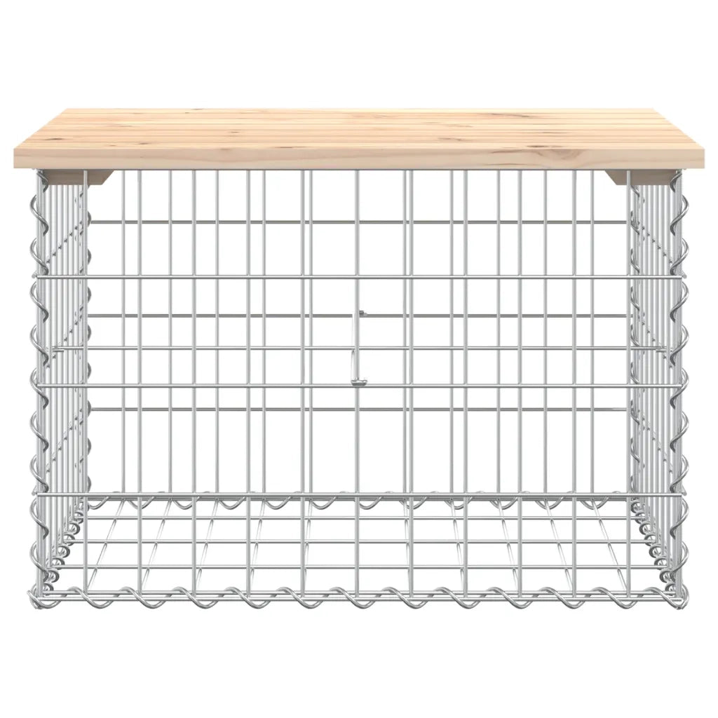 Panchina Giardino | Panca da Giardino Design Gabbione 63x44x42 cm Legno Massello Pino