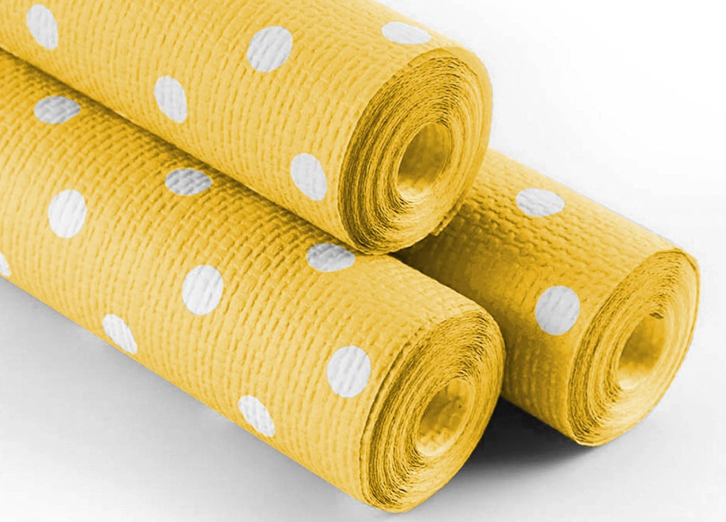 Rotolo Tovaglia A Pois Per Feste Antistrappo 100% Carta Made Italy 5mtx1,20mt - 5 Metri - Giallo