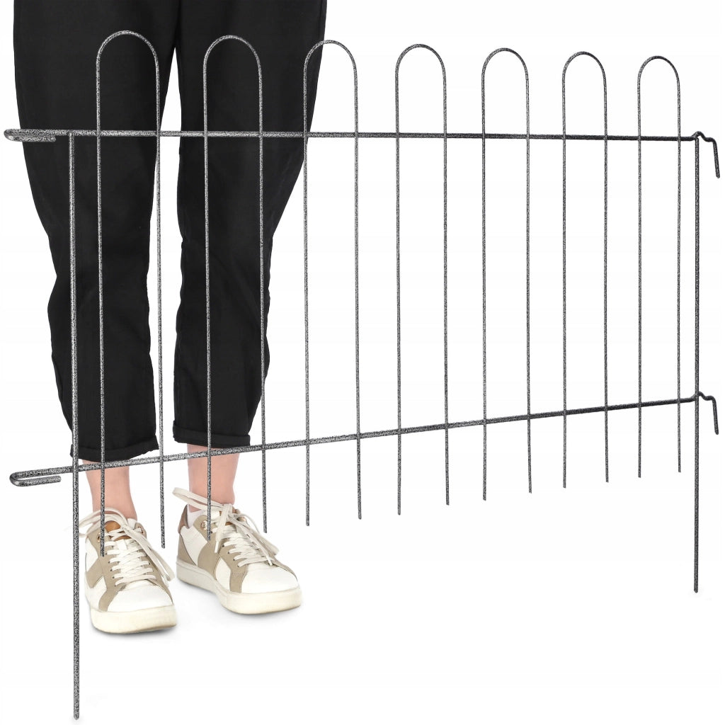 Recinzione da giardino KADAX, recinzione in metallo, bordura a palizzata per giardino, 99 x 70 cm