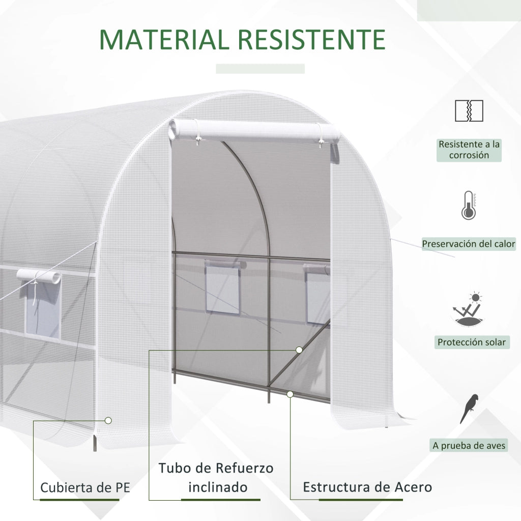Serra Tunnel 400x200x200 cm ¨C zephmum ¨C PE 140 g/m2 Anti-UV Bianco