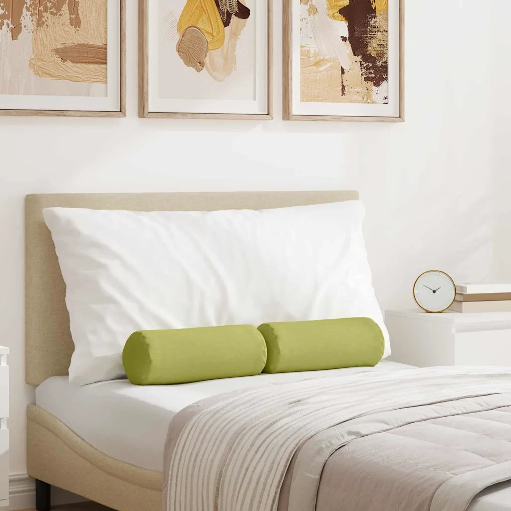 Cuscini a rullo 2 pz | Cuscini per sedie Verde chiaro ? 15 x 40 cm Tessuto