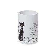 Bicchiere serie fibi in ceramica bianco decorato
