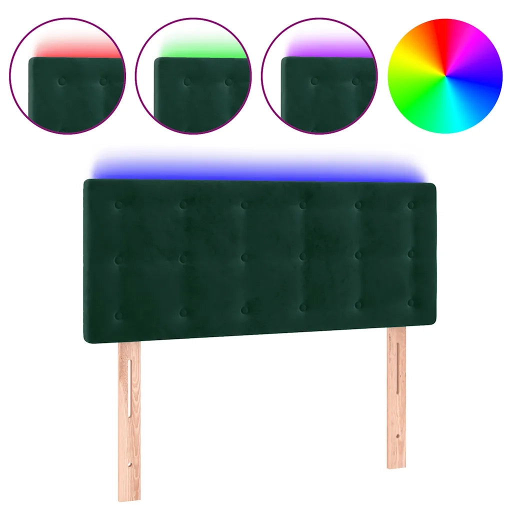 Testiera a LED Verde Scuro 100x5x78/88 cm in Vellutocod mxl 121704