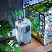 HW-404A Filtro esterno per acquari con pompa 2.000 l/h, filtro a 4 stadi con mezzi e spugne filtranti inclusi